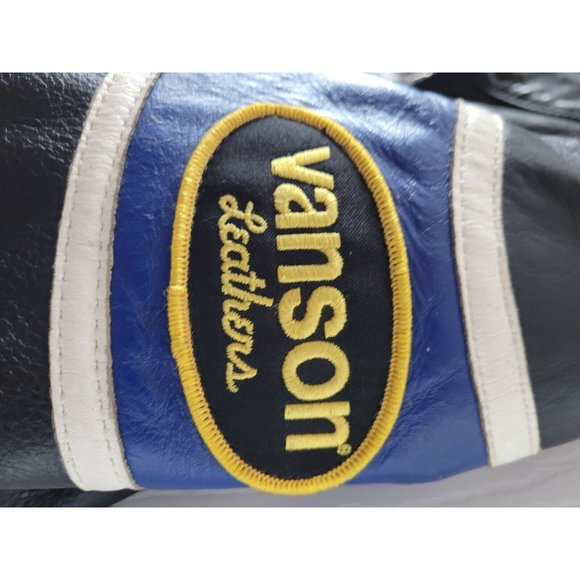 Vintage Vanson Track jacket , Boston,Mass, Blue-stripe ,Authentic , Retro .. - Picture 2 of 4